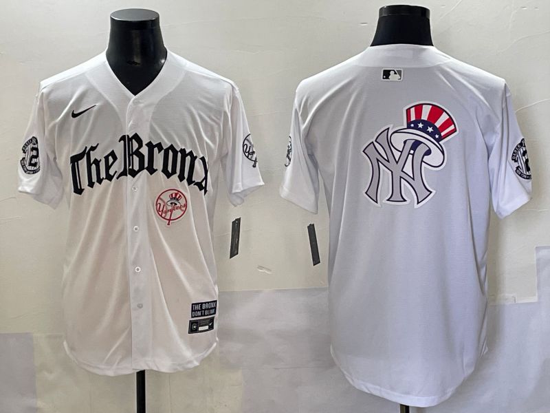 Men 2025 New York Yankees Blank White Five generations Joint Name Nike MLB Jersey style 19